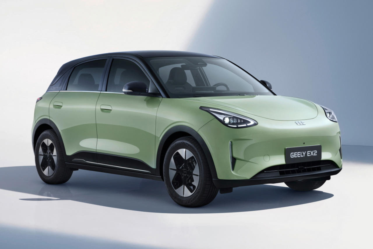 Geely E2, vue avant extérieure de la citadine électrique